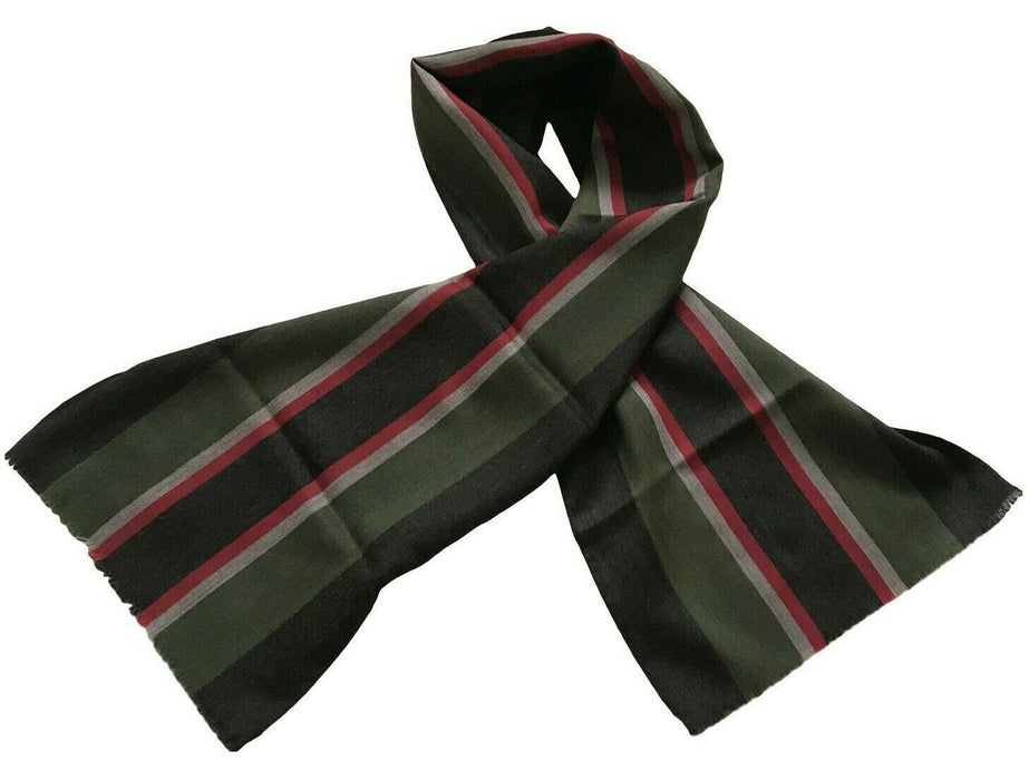 Paul Smith Stripe Scarf Green Black Red Grey MAINLINE 135 x 30 cm