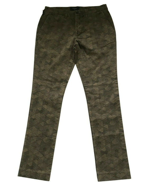 PAUL SMITH BROWN PATTERN TAPERED CHINO TROUSERS - MODERN ELEGANCE! Size 32 R