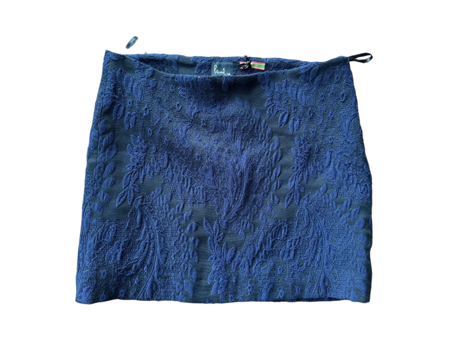 PAUL SMITH BLUE TEXTURED FLORAL MINI SKIRT - ITALIAN DESIGNER FLAIR!