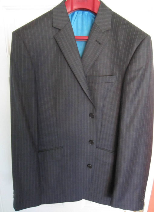 NEXT Grey Striped Single Breasted Suit, 42/52 - 34 Waist - 31.5 inside leg