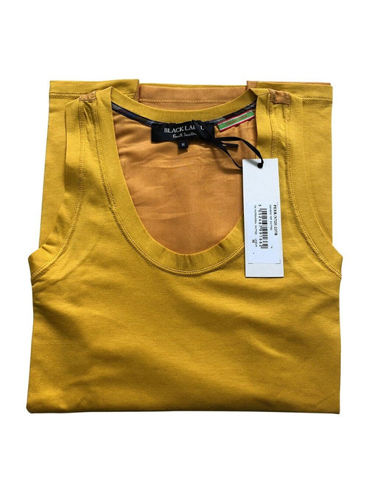 PAUL SMITH BLACK LABEL YELLOW KNITTED T-SHIRT VEST - LUXURIOUS COMFORT & STYLE!