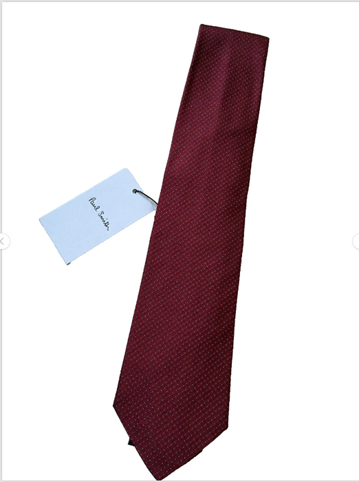 PAUL SMITH Silk TIE - Red with Dots - Polka Lining - 8cm - Add a Pop of Personality