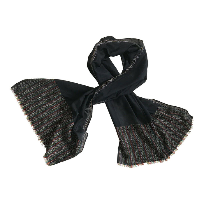 Paul Smith woman Scarf "Running Stitch" Black Scarf 170 x 50 cm