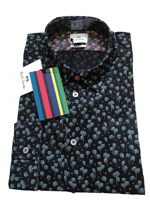 PAUL SMITH BLUE PALM TREE SHIRT - ISLAND VIBES WITH DESIGNER FLAIR!