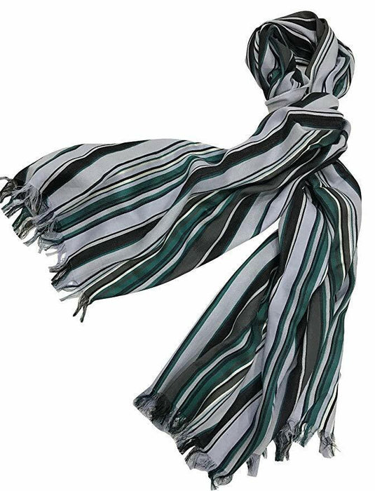 Paul Smith Scarf Women Huge greens & greys Striped 190 x 75cm