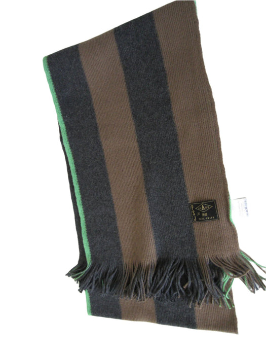 Paul Smith Scarf Jeans Grey Brown Striped scarf 100% Cotton