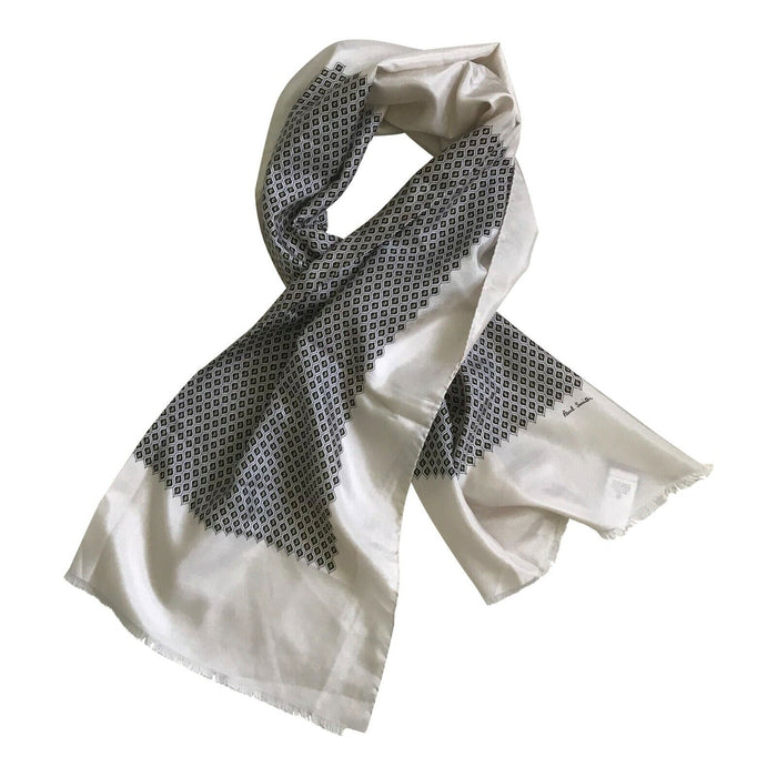 Paul Smith Scarf Women 100% Silk Scarf Woven Silk Filigree Grey/green/black