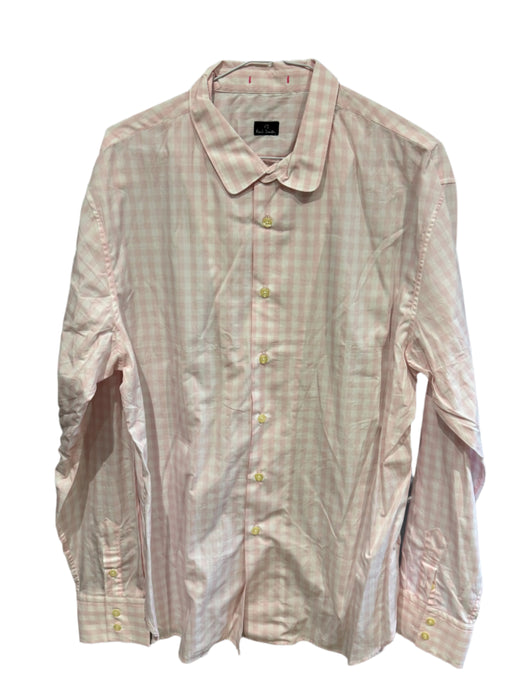 Paul Smith Shirt PS LS Casual Single cuff Butterfly collar Pink Check