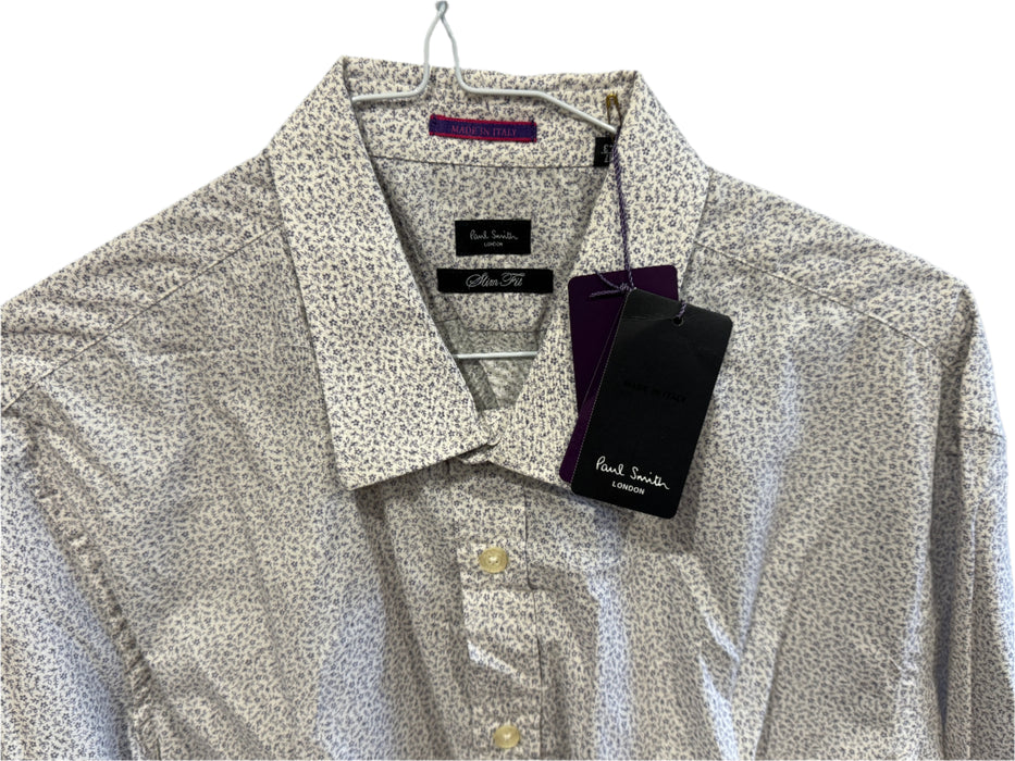 Paul Smith Casual Long Sleeve Tailored Fit Shirt - Micro Floral Pattern - Size 17/43