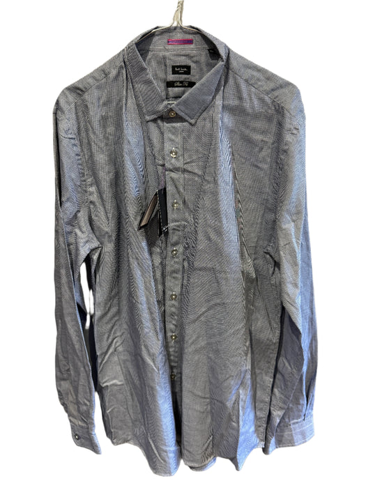 Paul Smith Long Sleeve Slim Fit Shirt - Blue Dogtooth - Size 17/43