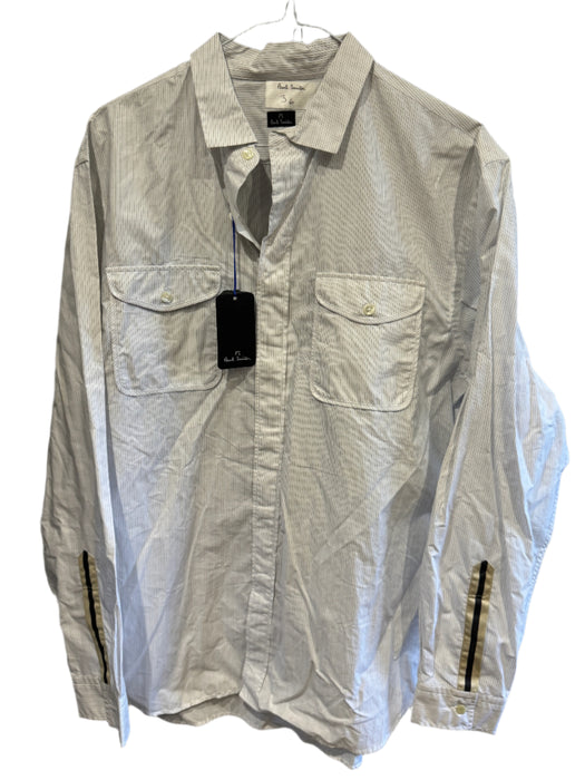 Paul Smith PS Long Sleeve Striped Shirt with Contrast Cuffs - Size M