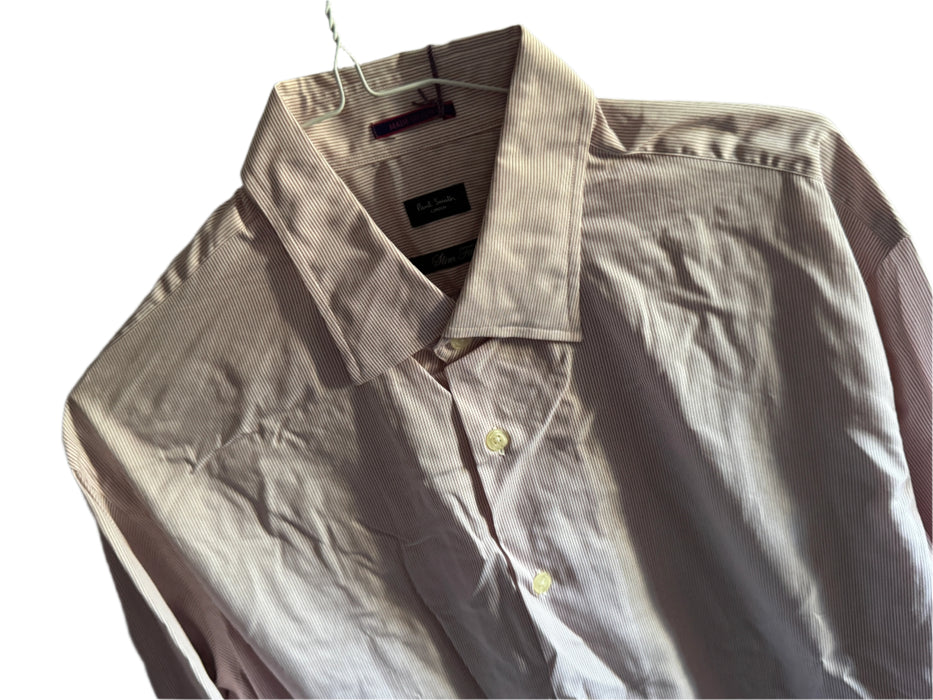 Paul Smith Slim Fit Feint Red Stripe Shirt - Size 16.5/42