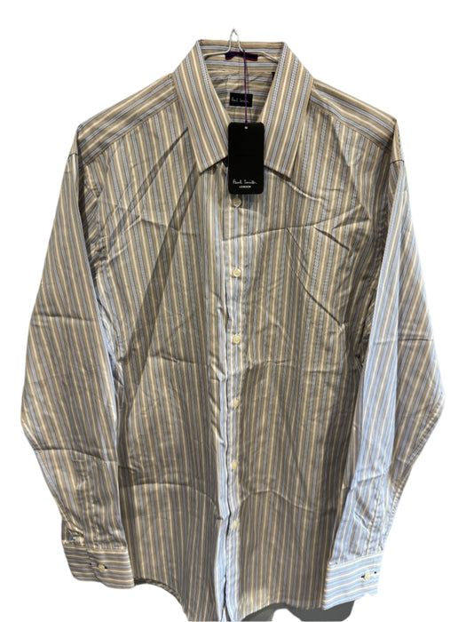 Paul Smith Classic Fit Blue and Grey Stripe Shirt - Size 16/41