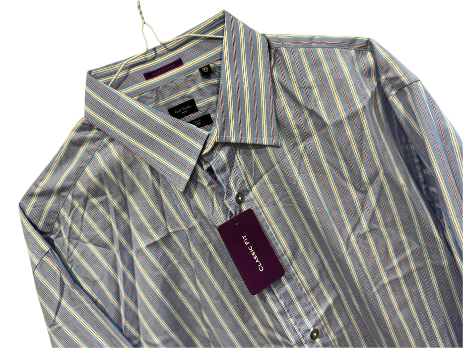 Paul Smith Classic Fit Blue , Red & White Stripe Shirt - Size 17/43
