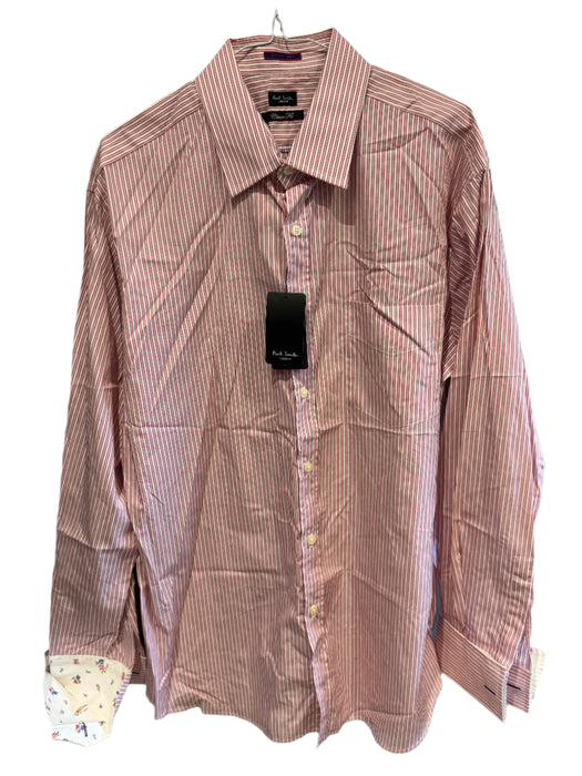 Paul Smith Classic Fit Double Cuff Red Stripe Shirt - Size 17/43