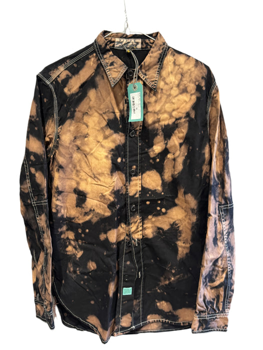 Paul Smith Long Sleeve Shirt | RED EAR | Unique Brown & Black Distressed Pattern | Size M
