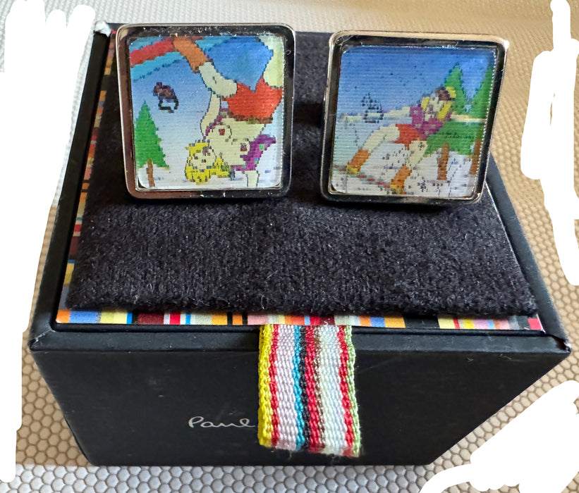 Paul Smith Lenticular "Pin-Up" Cufflinks – Ultra-Rare White Palladium Edition (New Old Stock – Early 2000s!)