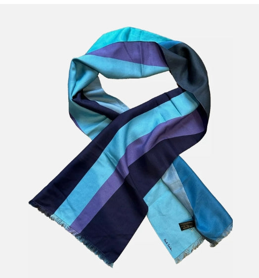 Paul Smith Stripe Scarf | 63% Cotton 37% Silk | 180cm x 30cm