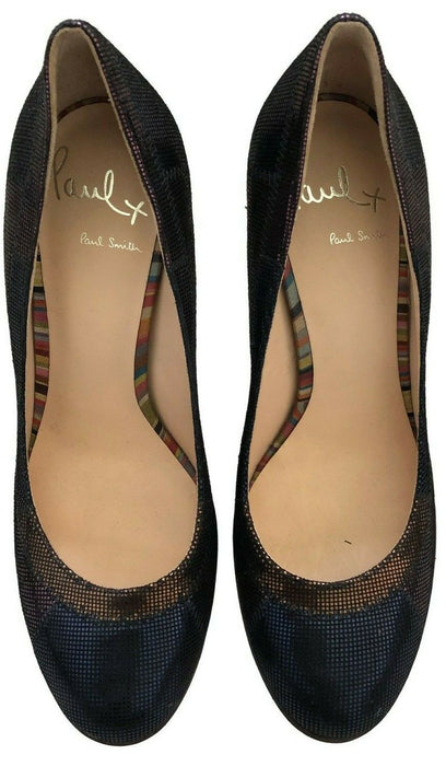 Paul Smith Women Leather Heeled Shoes – Multi-Color Shimmer Effect – Size UK 4 / EU 3