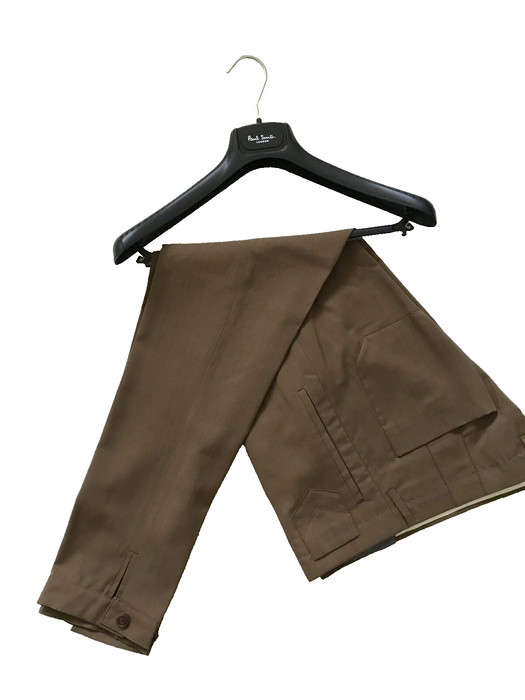 PAUL SMITH Men Trousers | Size 30W | Caramel Brown | Button hem fastening | Mainline