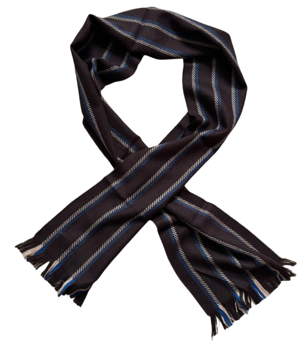 Paul Smith MAINLINE Scarf - Brown Stripe - 100% Merino Wool - Wrap Up in Style!