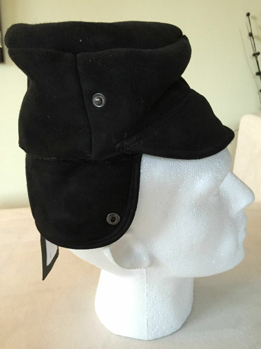 PAUL SMITH BLACK SHEEPSKIN TRAPPER HAT - ULTIMATE LUXURY!