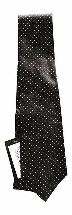 PAUL SMITH Silk TIE | Black with Micro Dots & Micro Squares Detail | 8cm Width