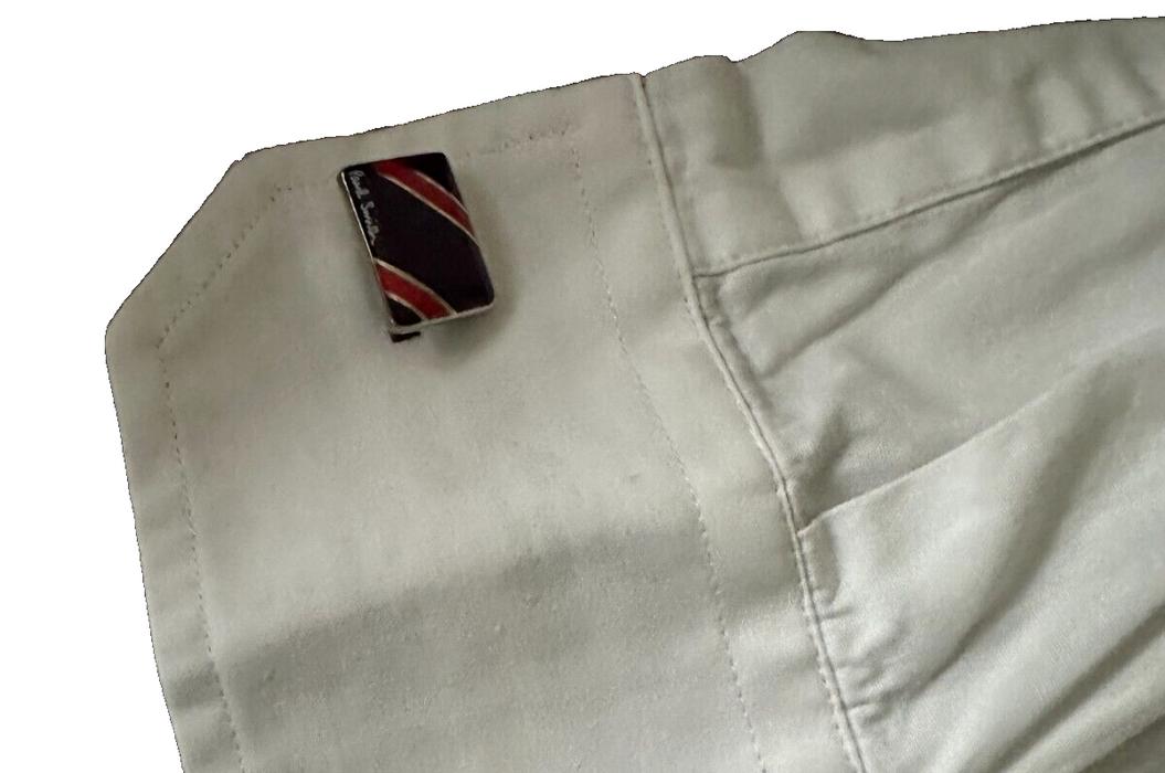 Paul Smith Rectangular Cufflinks – Red & Purple Diagonal Stripe