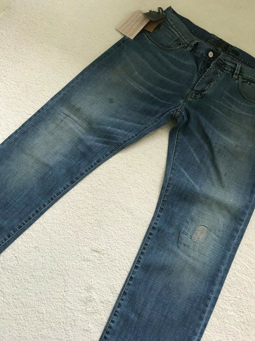 ポールスミス ジーンズ リラックスフィット ライトブルー コットン ディストレスト＆パッチ 32R" W 33"L