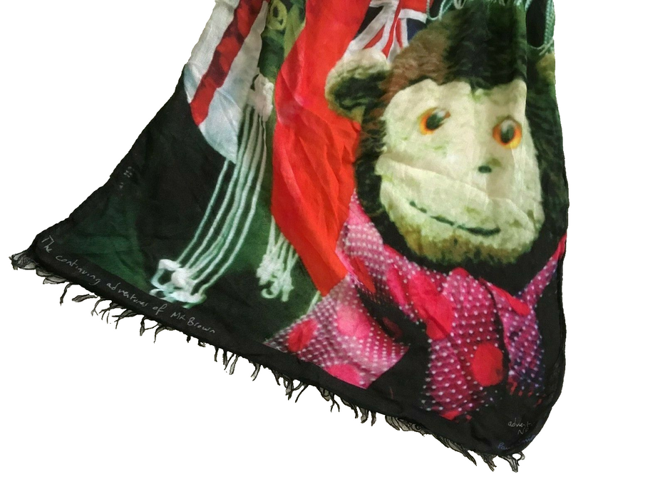 Paul Smith "Mr. Brown Adventure No. 2" Printed Square Scarf – A Stylish Statement Piece