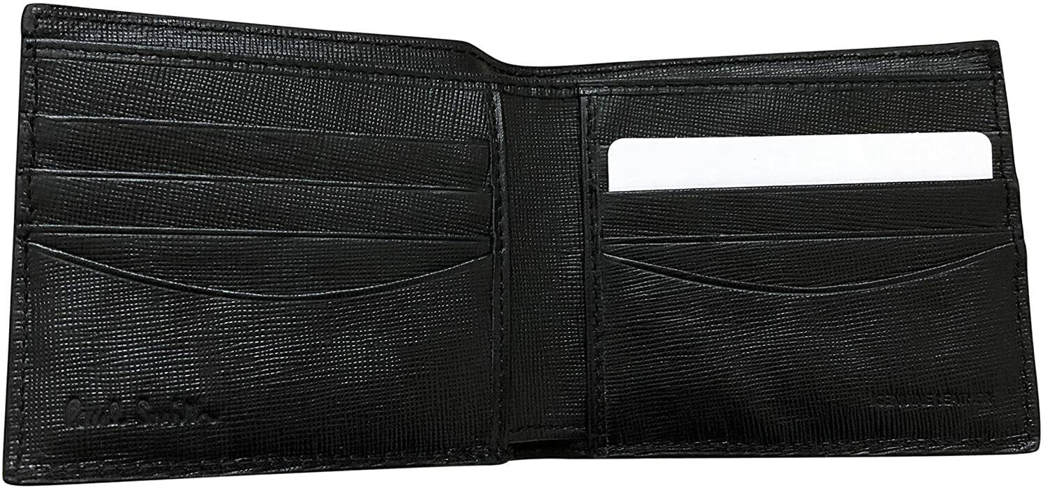 Paul Smith Black Textured Crosshatch Leather Bifold Wallet