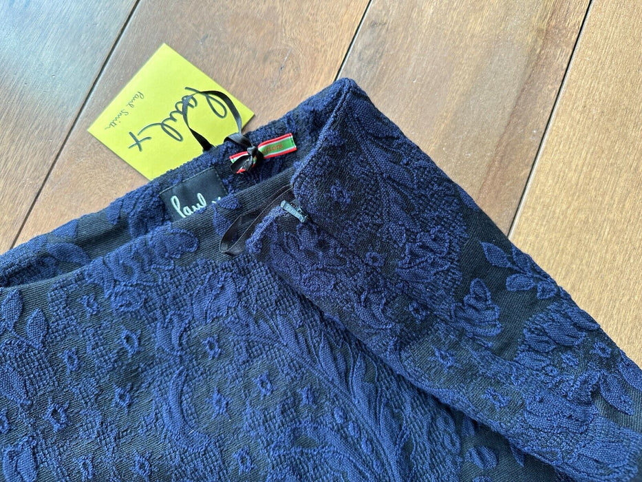 PAUL SMITH BLUE TEXTURED FLORAL MINI SKIRT - ITALIAN DESIGNER FLAIR!