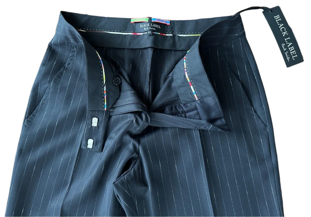 Paul Smith Black Stripe Trousers - Size 44 - Elegant and Sophisticated
