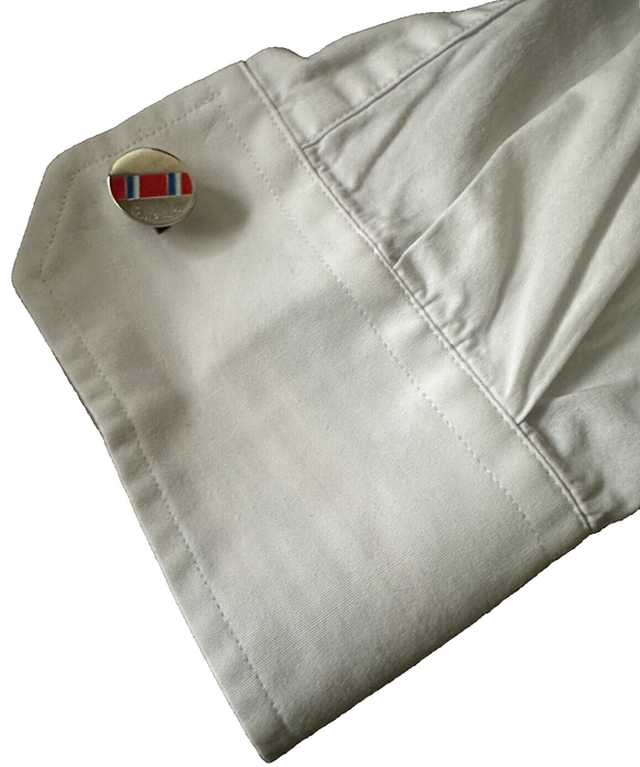 Paul Smith Red Slant Stripe Oval Cufflinks – Stainless Steel with Signature Swing Fasteners