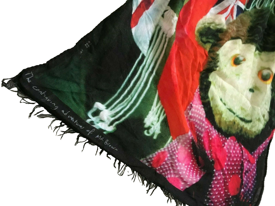 Paul Smith "Mr. Brown Adventure No. 2" Printed Square Scarf – A Stylish Statement Piece