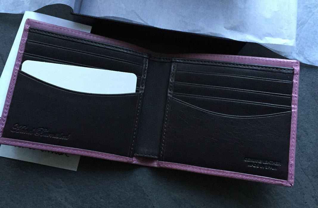 Paul Smith Boxed Wallet 8 Card Slots Burnished Plum Calf Leather  Brown Interior - UNBOXED