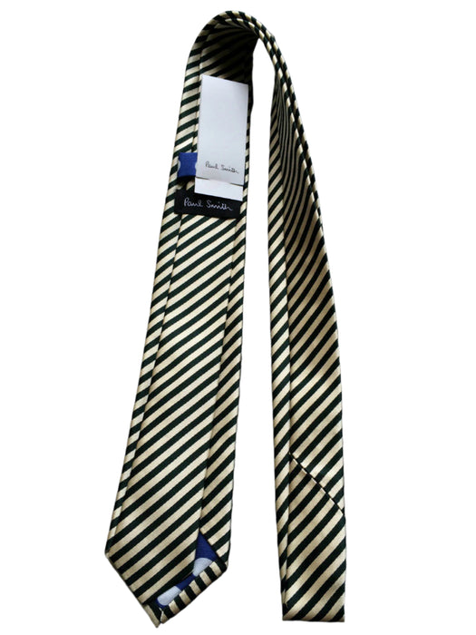 Paul Smith Silk Tie | Green Stripe | 6cm Narrow Tie | Made in Italy
