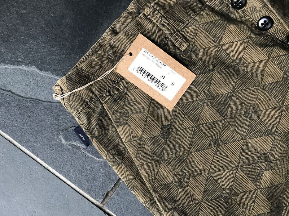 PAUL SMITH BROWN PATTERN TAPERED CHINO TROUSERS - MODERN ELEGANCE! Size 32 R