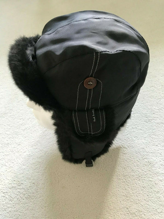PAUL SMITH BLACK NYLON TRAPPER HAT - URBAN WINTER WARMTH!