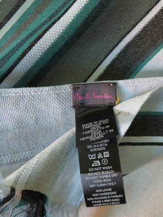 Paul Smith Scarf Women Huge greens & greys Striped  190 x 75cm