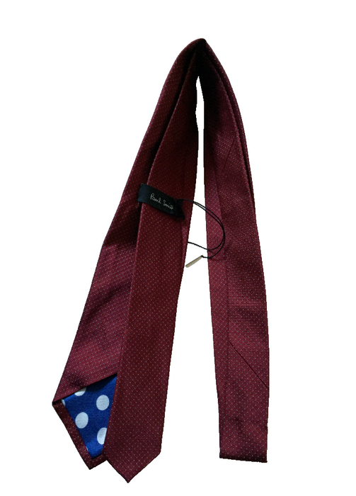 PAUL SMITH Silk TIE - Red with Dots - Polka Lining - 8cm - Add a Pop of Personality