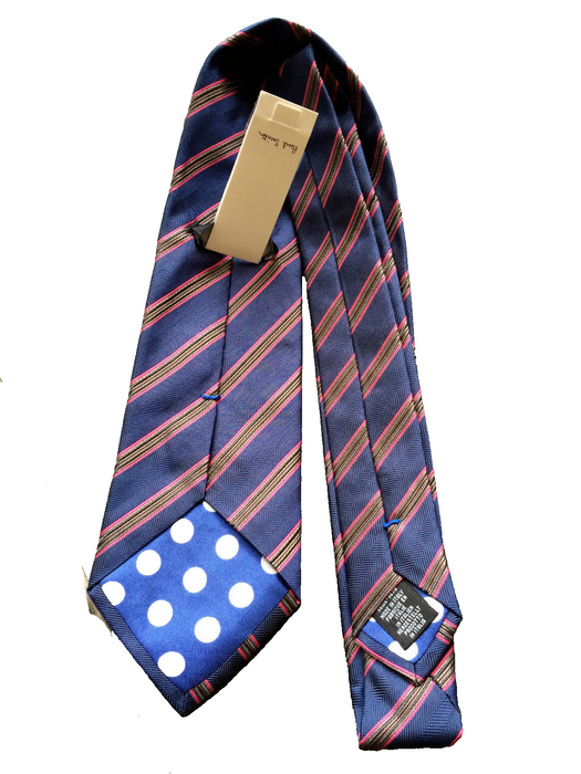 PAUL SMITH Navy Silk TIE | Multi Stripe | 8cm width