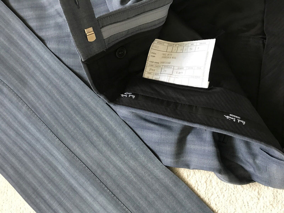 Paul Smith Blue Stripe Slim Fit Trousers - Size 30R