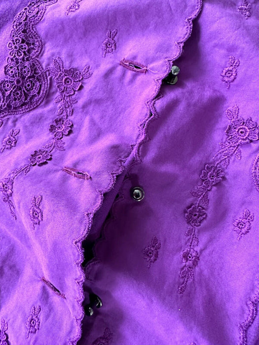 WOMEN'S PURPLE EMBROIDERED SHIRT - DISTINCTIVE DESIGNER STYLE!  size M
