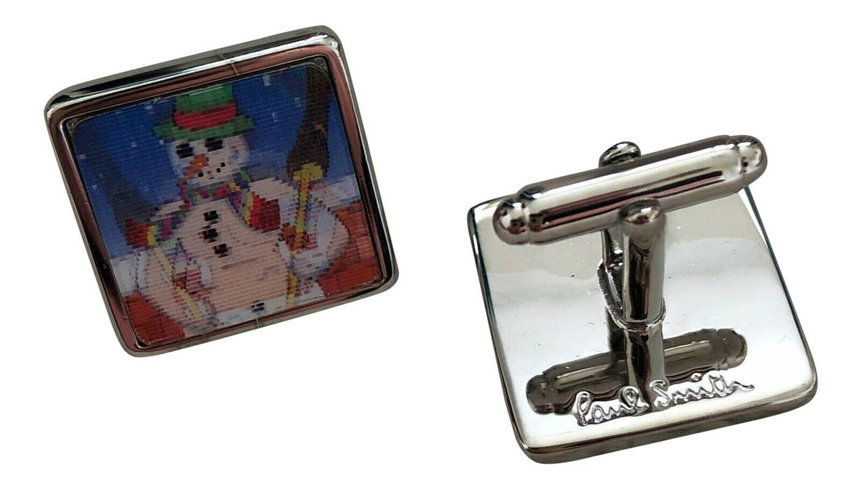 Paul Smith Lenticular Snow Woman “Pin-Up” Cufflinks – Ultra-Rare White Palladium Edition (New Old Stock – Early 2000s!)