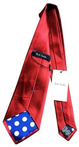 PAUL SMITH Red Silk Tie | MAINLINE | Blue Polka Lined| 8cm Width | Made in Italy