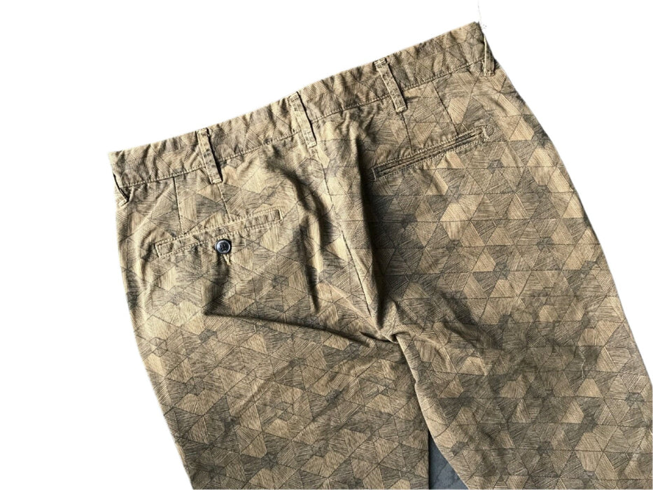 PAUL SMITH BROWN PATTERN TAPERED CHINO TROUSERS - MODERN ELEGANCE! Size 32 R