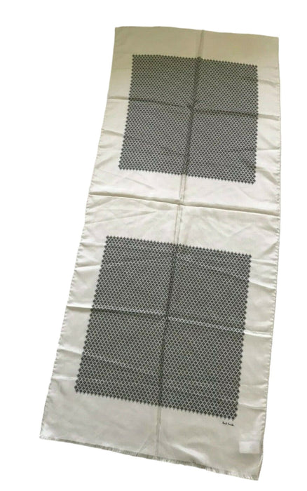 Paul Smith Scarf  Women 100% Silk Scarf Woven Silk Filigree Grey/green/black