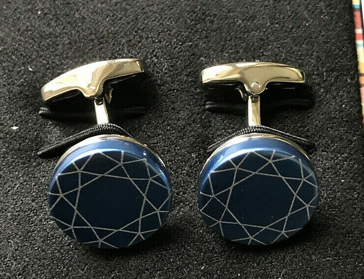Paul Smith Blue Foil Patterned Cufflinks