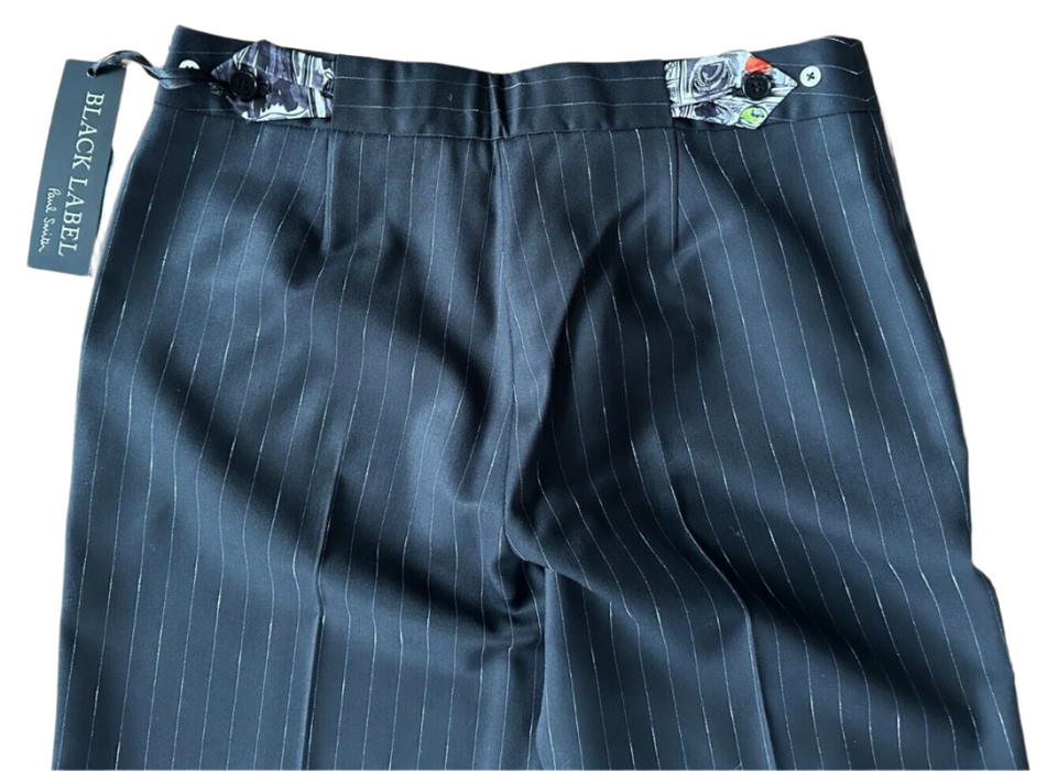 Paul Smith Black Stripe Trousers - Size 44 - Elegant and Sophisticated